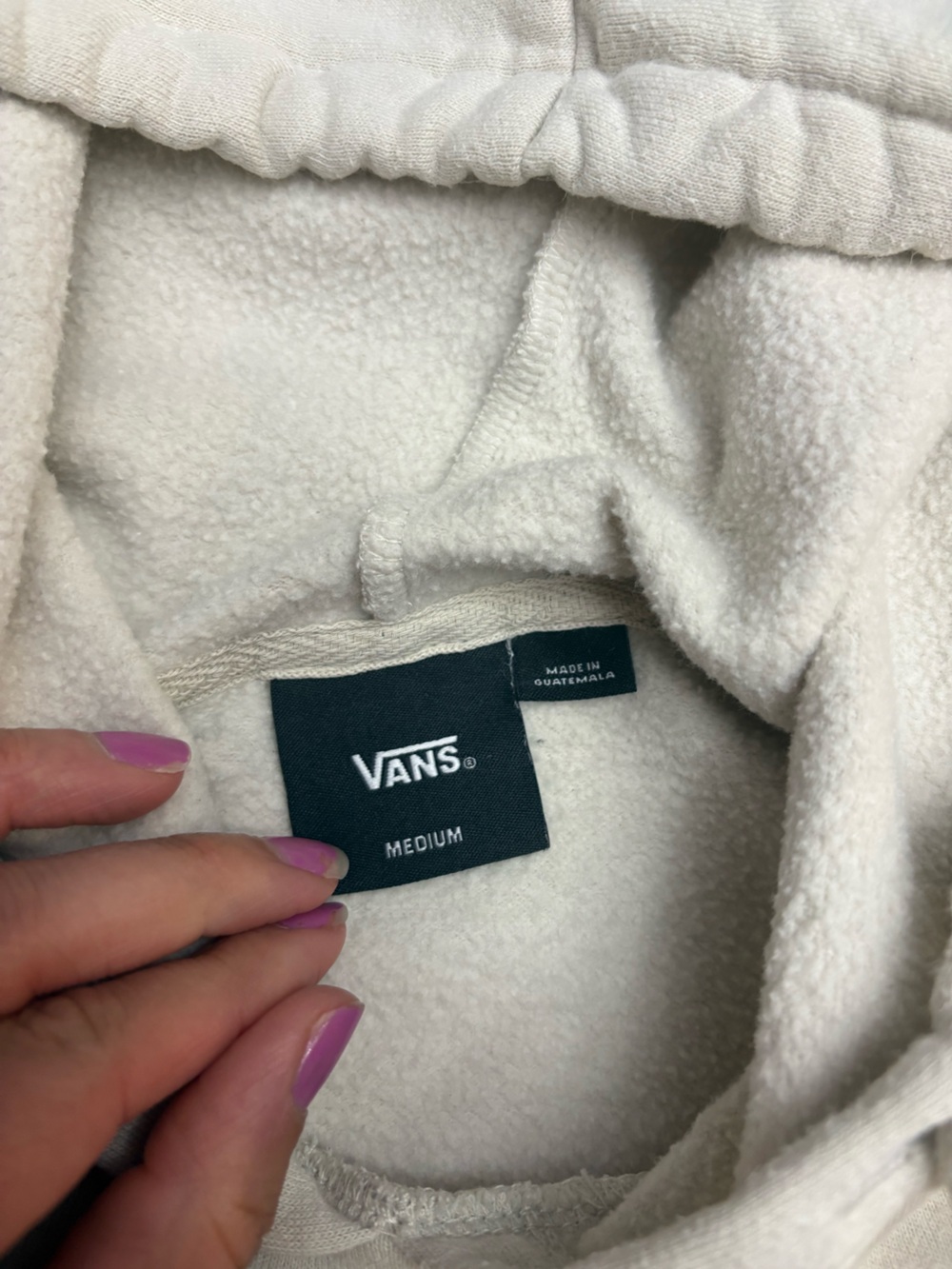 Vans Cream Hoodie with Floral Logo Back Print medium - Picture 8 of 8